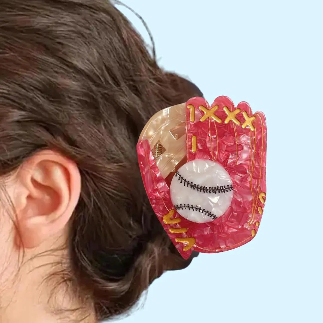 Baseball Glove Hair Claw Clip | Acetate Barrette, Hair Accessories