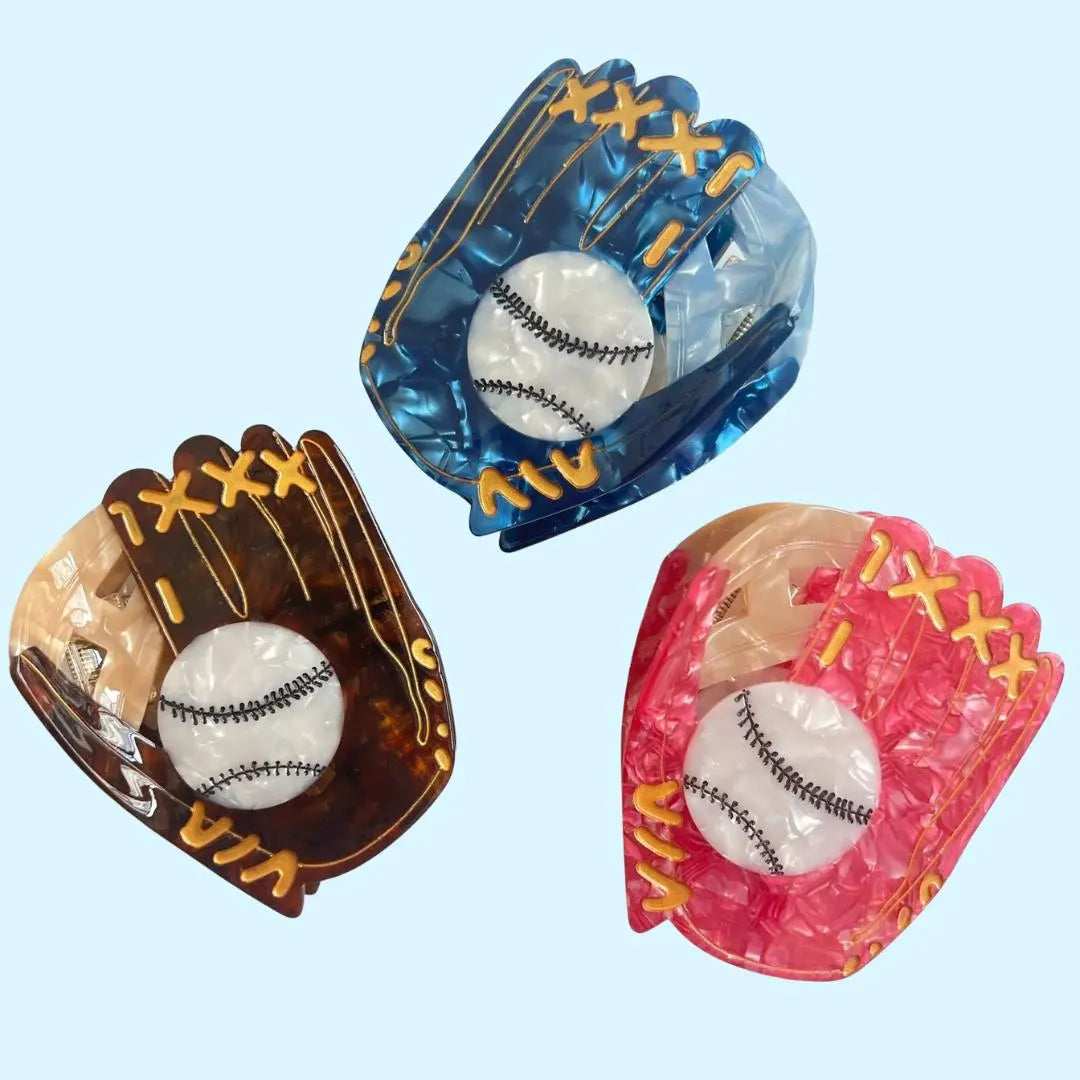 Baseball Glove Hair Claw Clip | Acetate Barrette, Hair Accessories