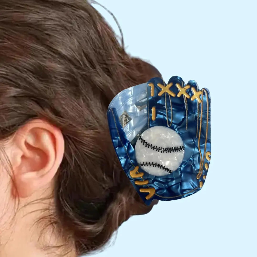 Baseball Glove Hair Claw Clip | Acetate Barrette, Hair Accessories